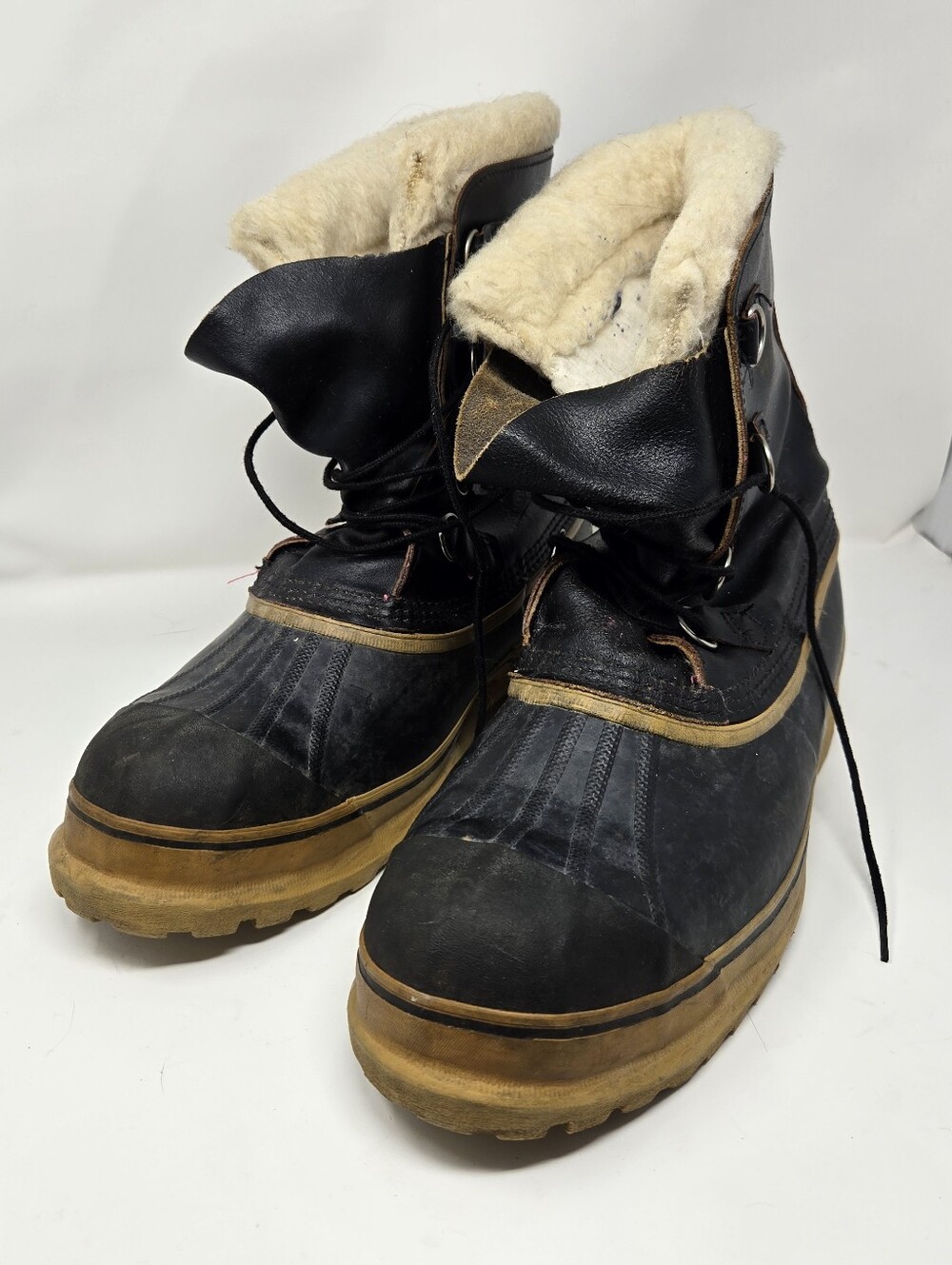 Black Diamond X Sorel Men's Steel Toe Insulated Black Winter Boots with Tan Sole